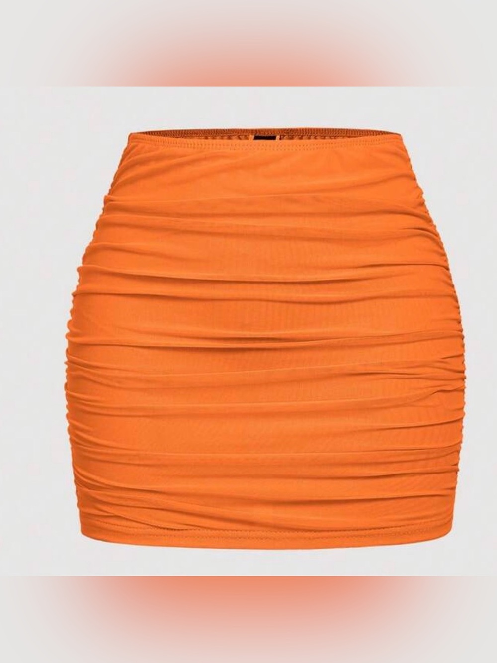 NWT | Medium SHEIN Orange Ruched Bodycon Mini Skirt